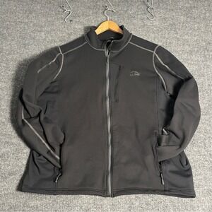 L.L.Bean Softshell Jacket Mens 2XLT Black Full Zip Stretch Windbreaker Outdoor